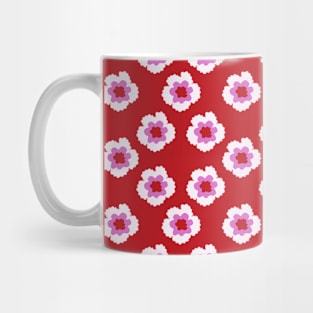 Pink Flower Doodle Pattern Mug